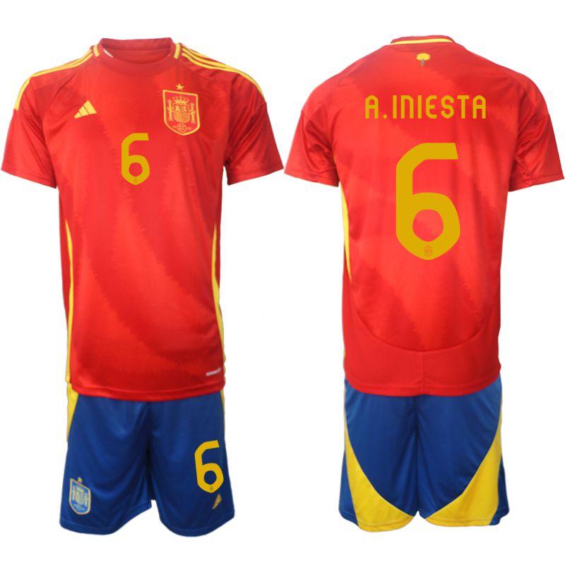 Men 2024-2025 Season Spain home red #6 Soccer Jersey->spain jersey->Soccer Country Jersey